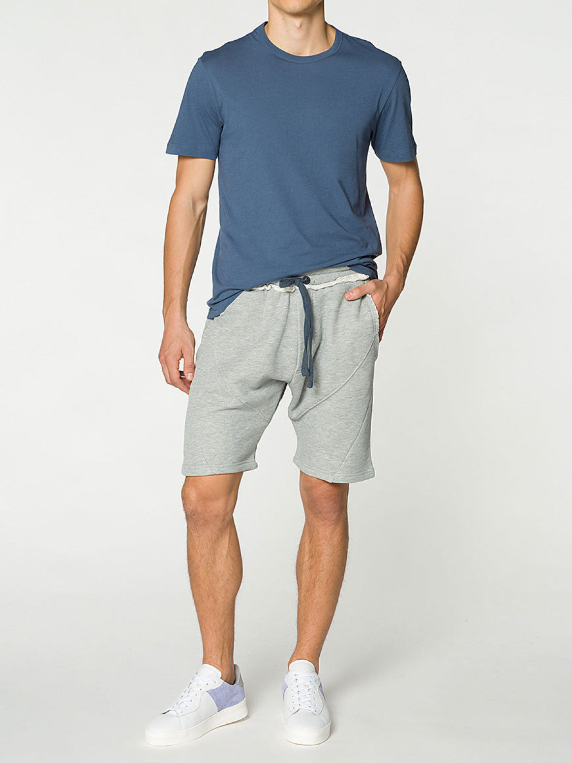 Organic Cotton Jersey Sweatshorts Grey Melange | E