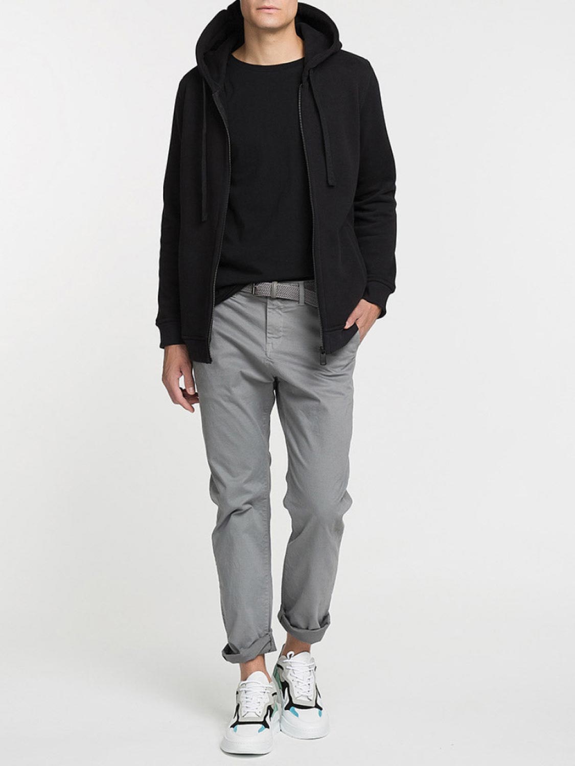 Organic Cotton Zip Up Hoodie Black