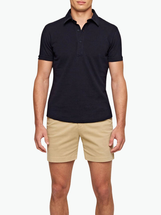 Orlebar Brown Sebastian Tailored Fit Pique Polo Shirt Navy