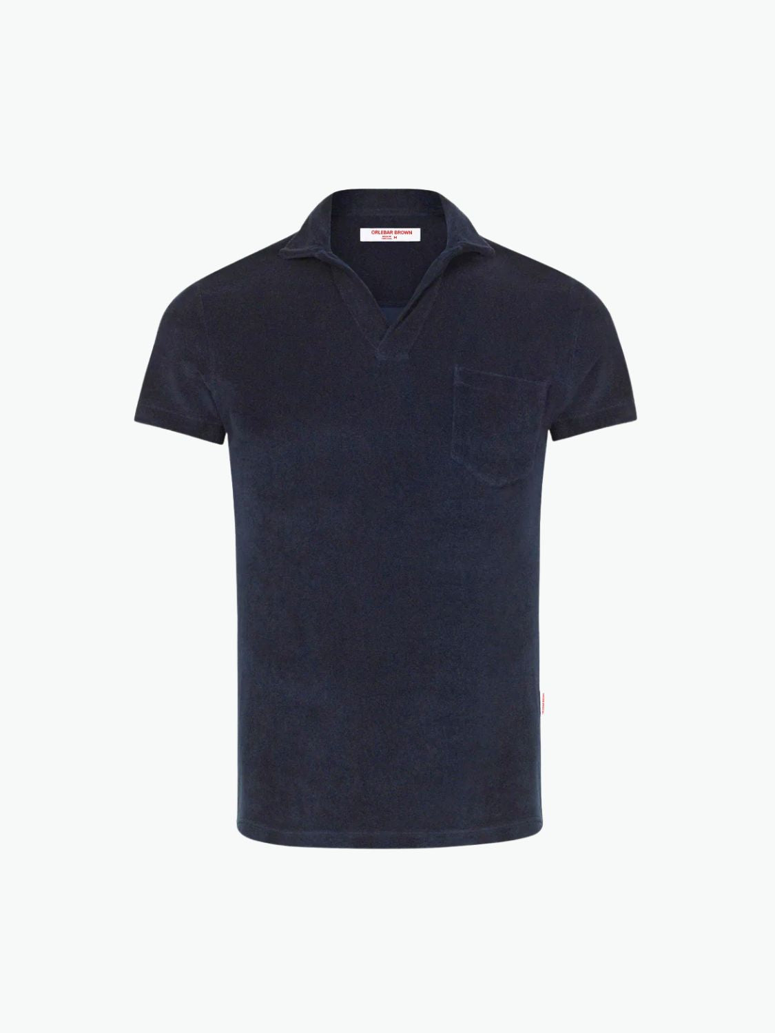 Orlebar Brown Terry Towelling Tailored Fit Cotton Polo Shirt Navy