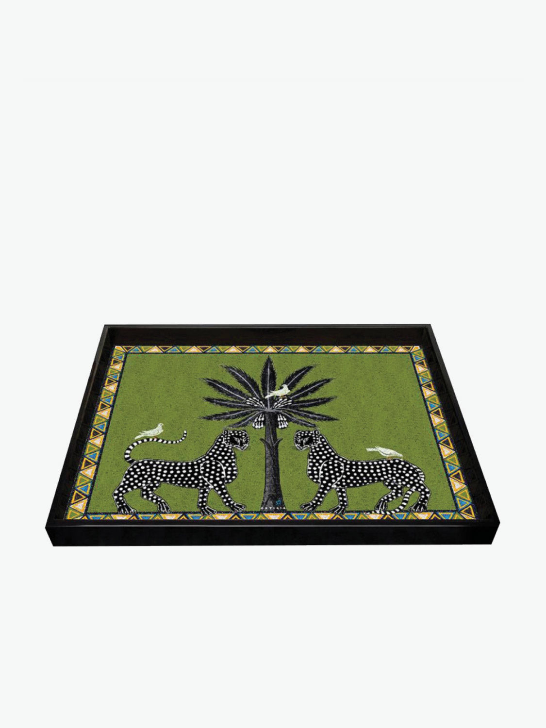 Ortigia Sicilia Hand-Made Lacquer Tray Green | B
