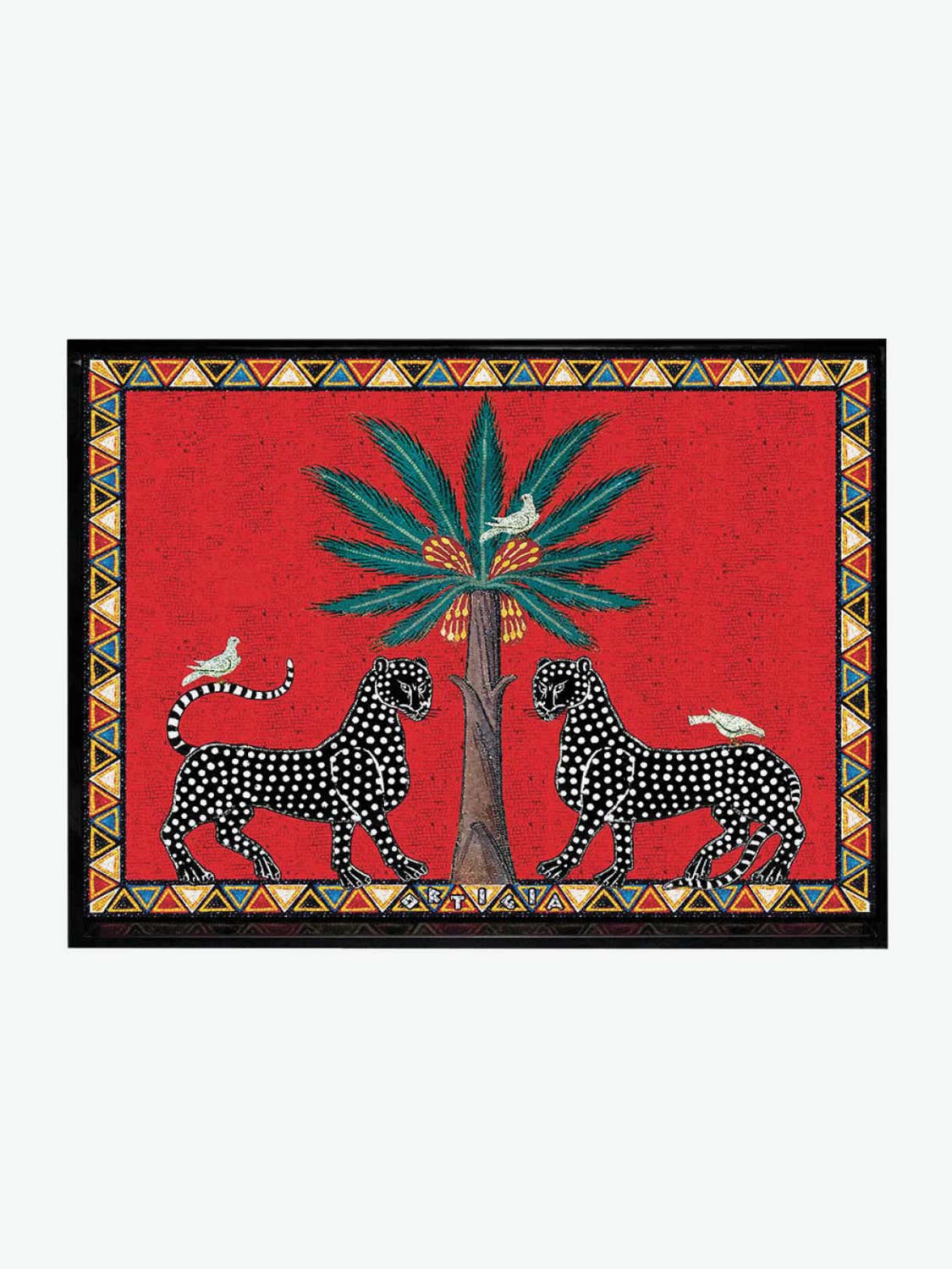 Ortigia Sicilia Hand-Made Lacquer Tray Red Mosaico | The Project Garments - A