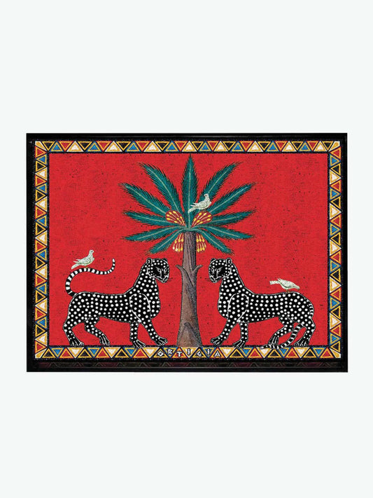 Ortigia Sicilia Hand-Made Lacquer Tray Red Mosaico | The Project Garments - A