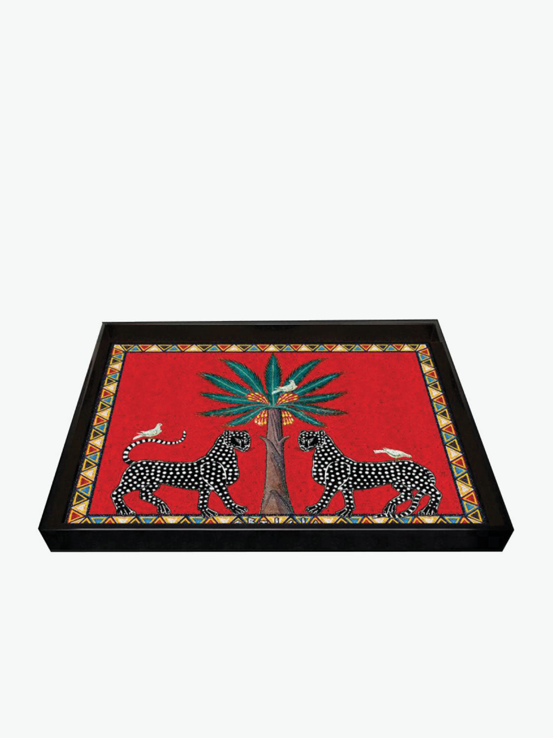Ortigia Sicilia Hand-Made Lacquer Tray Red Mosaico | The Project Garments - B