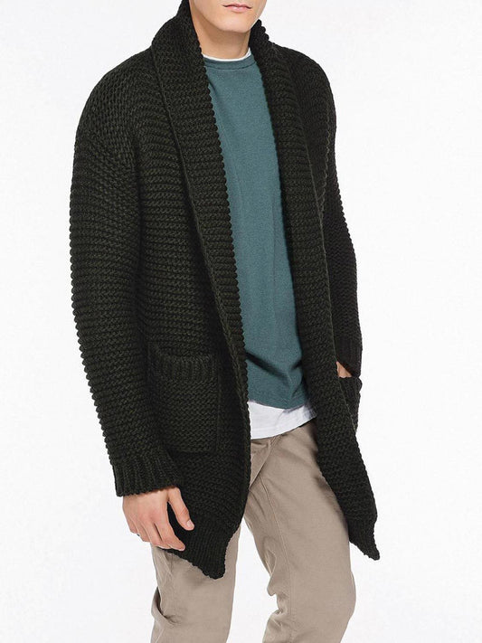Oversized Shawl Collar Wool Blend Cardigan Army Green | B