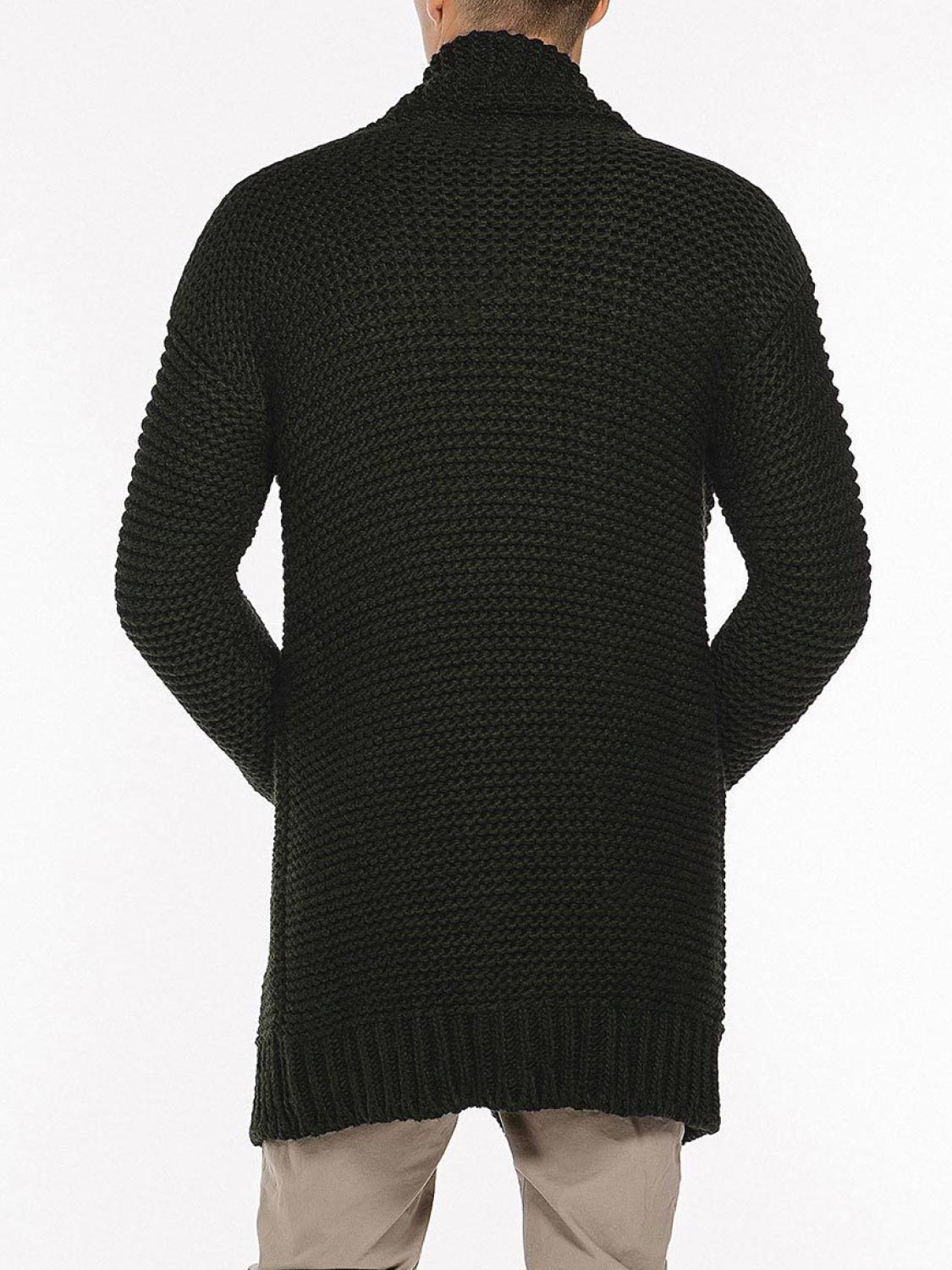 Oversized Shawl Collar Wool Blend Cardigan Army Green | C