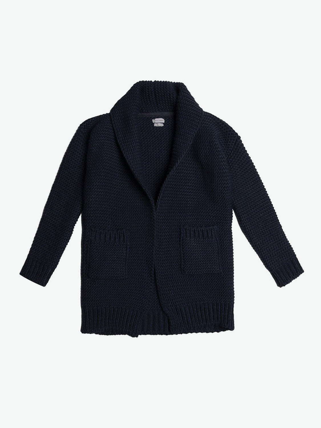 The Project Garments Oversized Shawl Collar Wool Blend Cardigan Navy Blue
