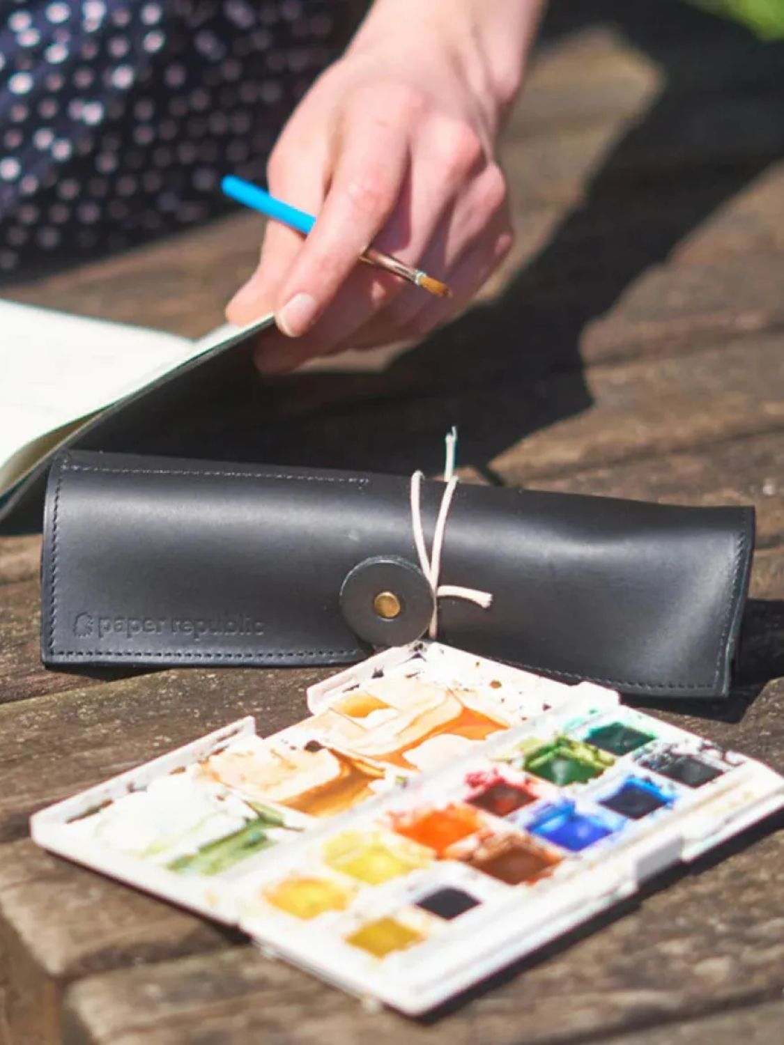 Paper Republic Le Porte Plume Leather Pen and Pencil Case Black