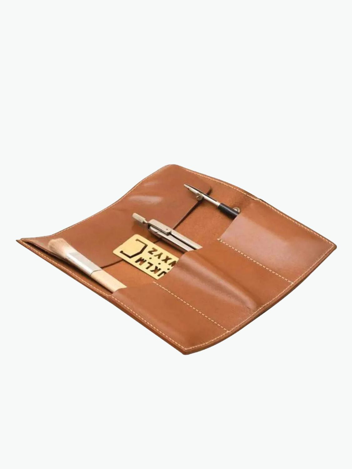 Paper Republic Le Porte Plume Leather Pen and Pencil Case Cognac