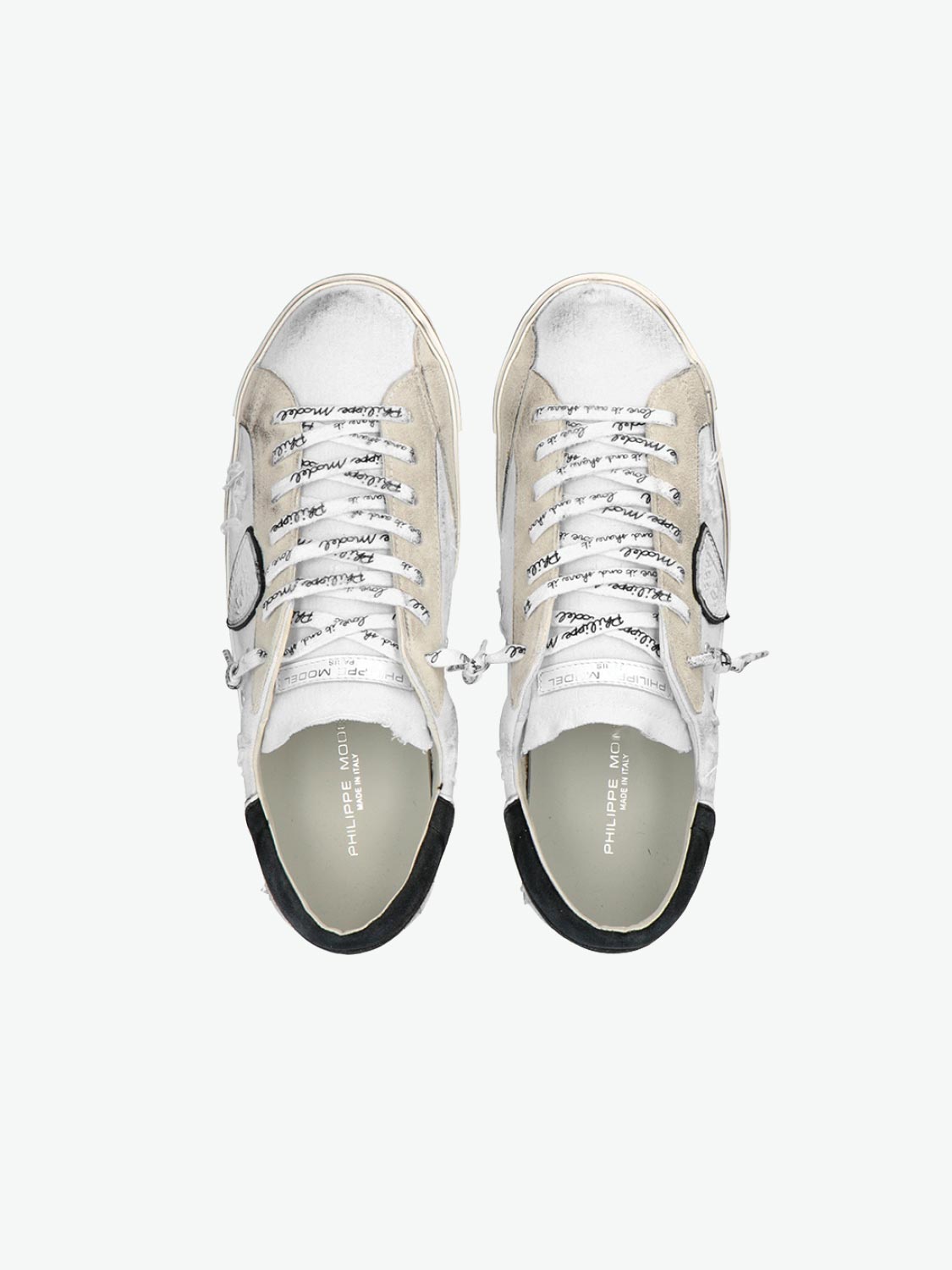 Philippe Model PRSX Low Man Vintage Blanc Noir | The Project Garments - E