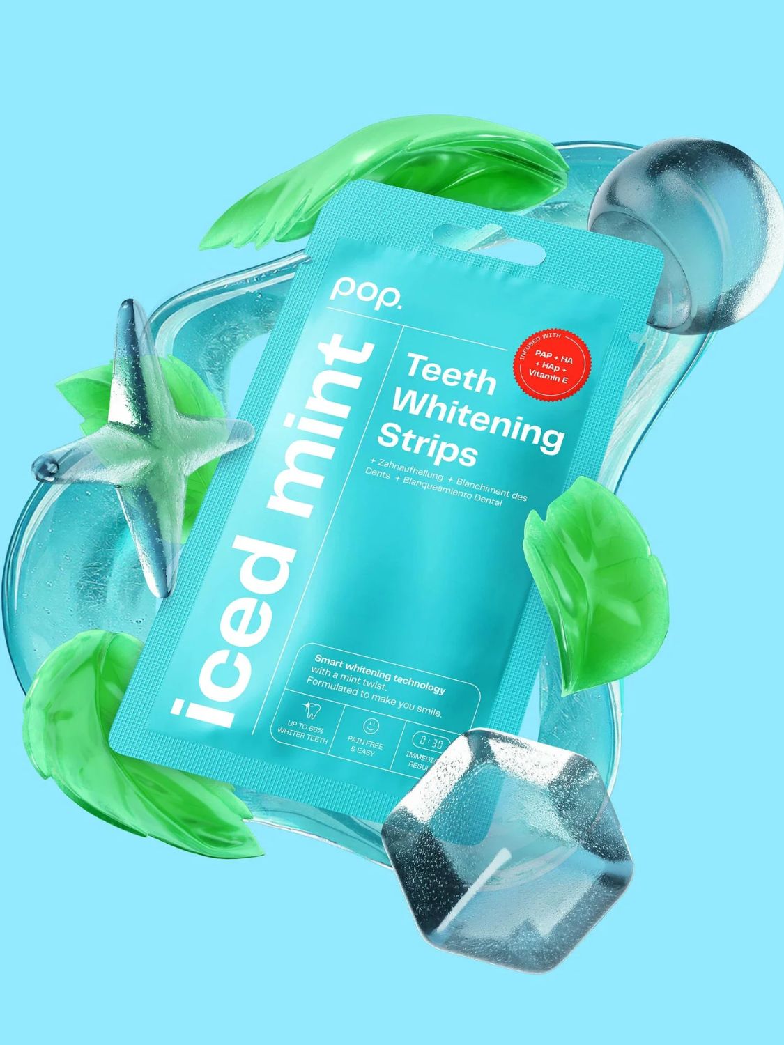 Pop Teeth Whitening Strips Iced Mint