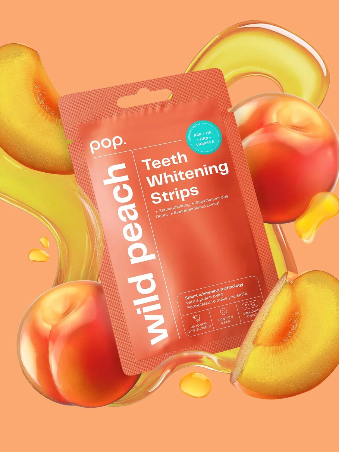 Pop Teeth Whitening Strips Wild Peach
