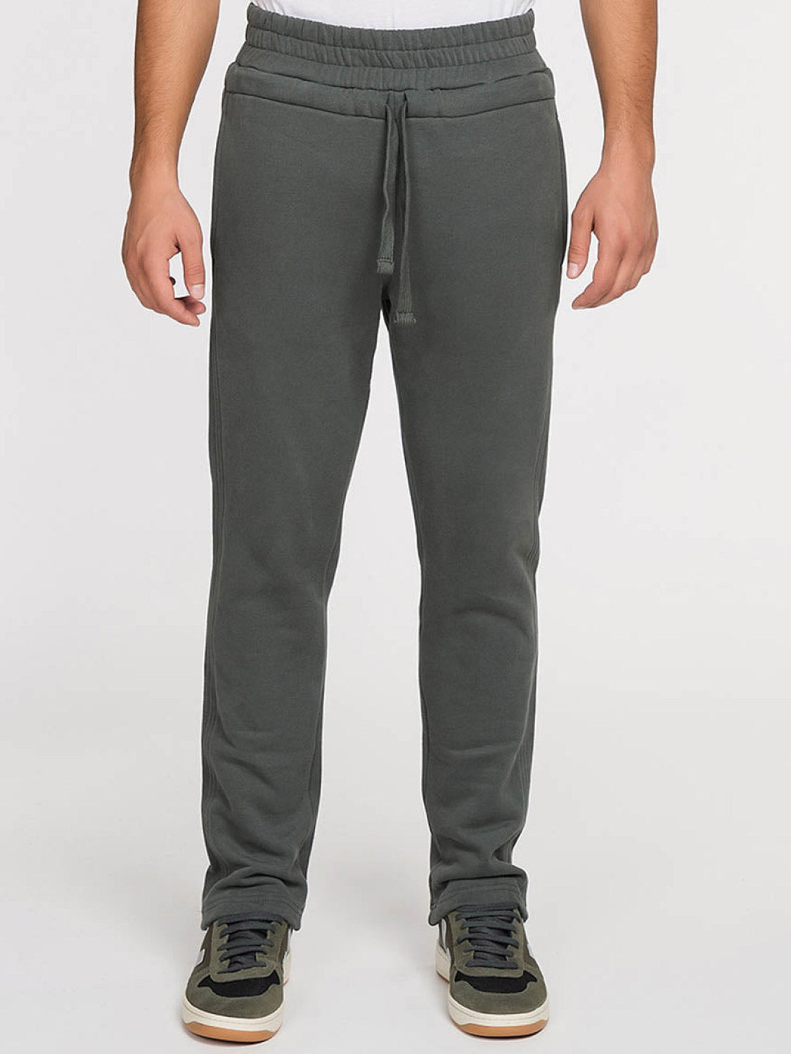 Regular Fit Cotton Drawstring Sweatpants Khaki | B