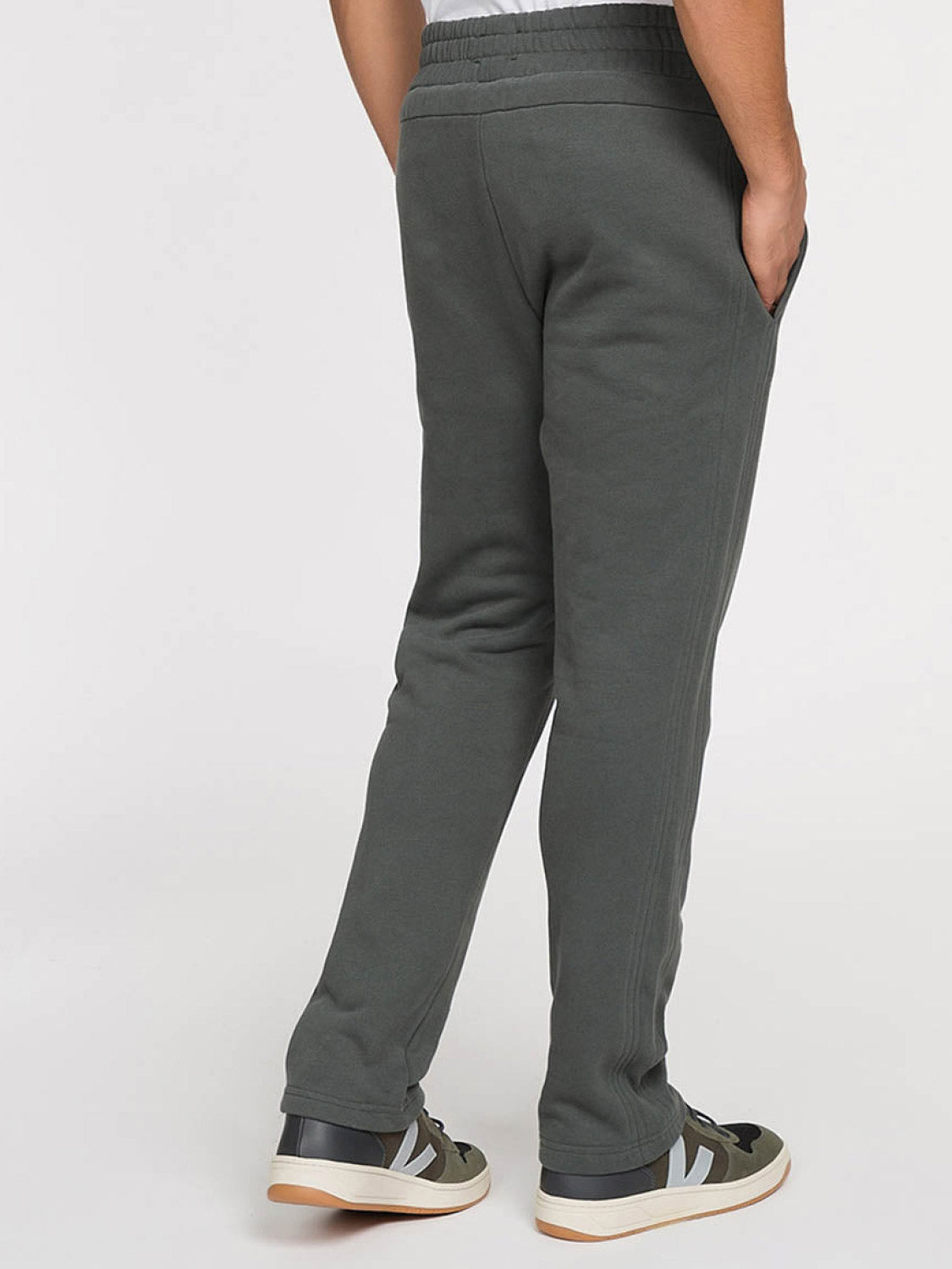 Regular Fit Cotton Drawstring Sweatpants Khaki | C