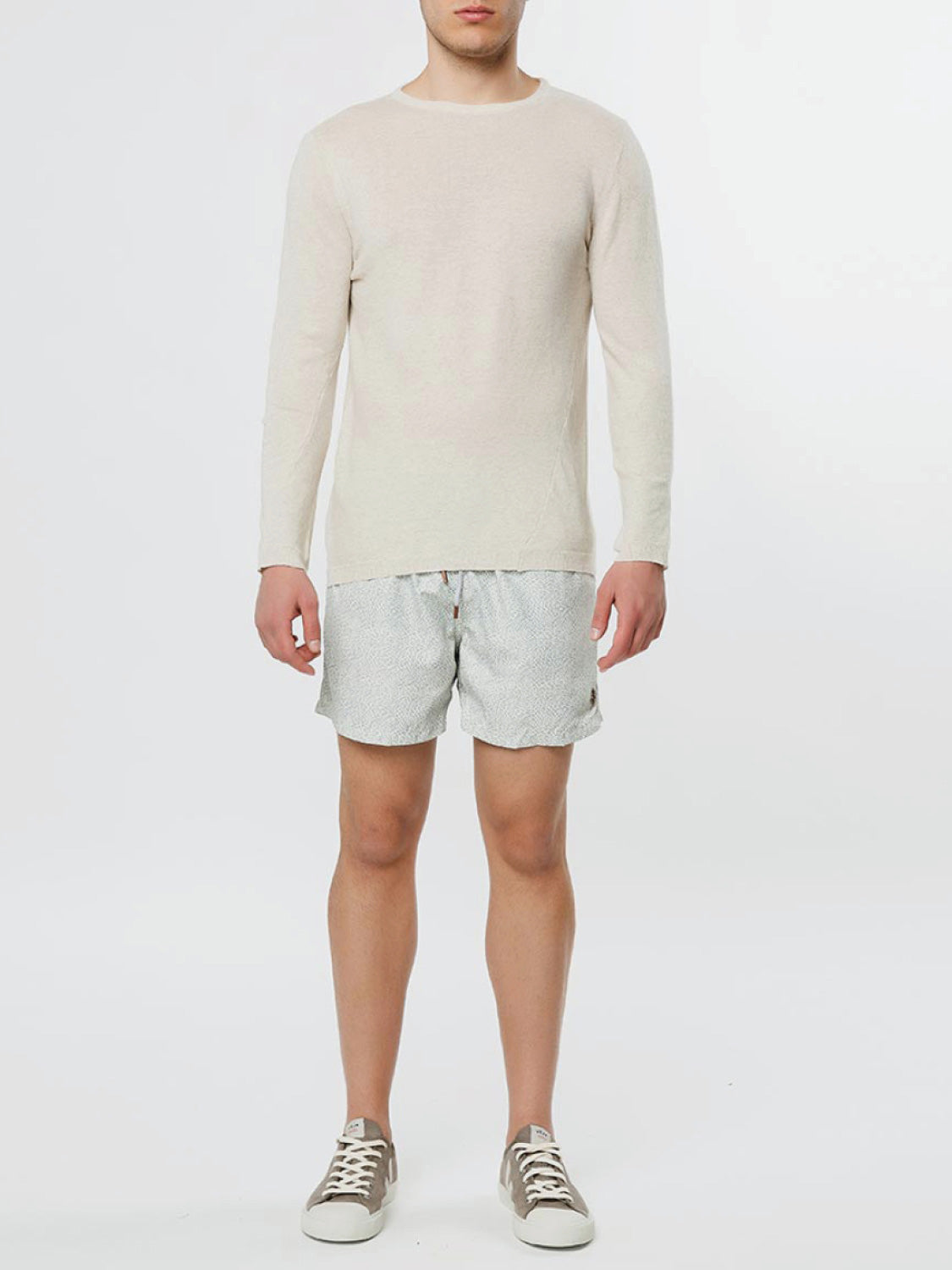 Retromarine Elephant Skin Grey Cream Swim Shorts