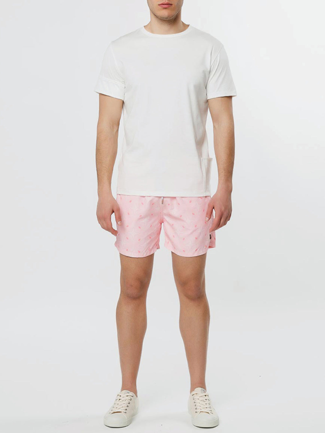 Retromarine Elephant Skin Grey Cream Swim Shorts