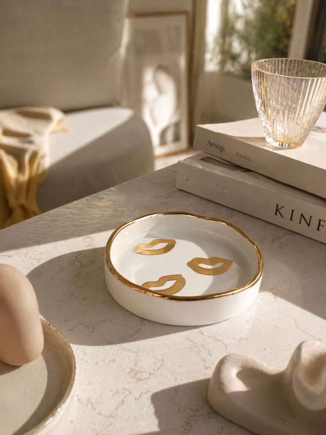 Rhea Kalo Gold Kisses Trinket Tray
