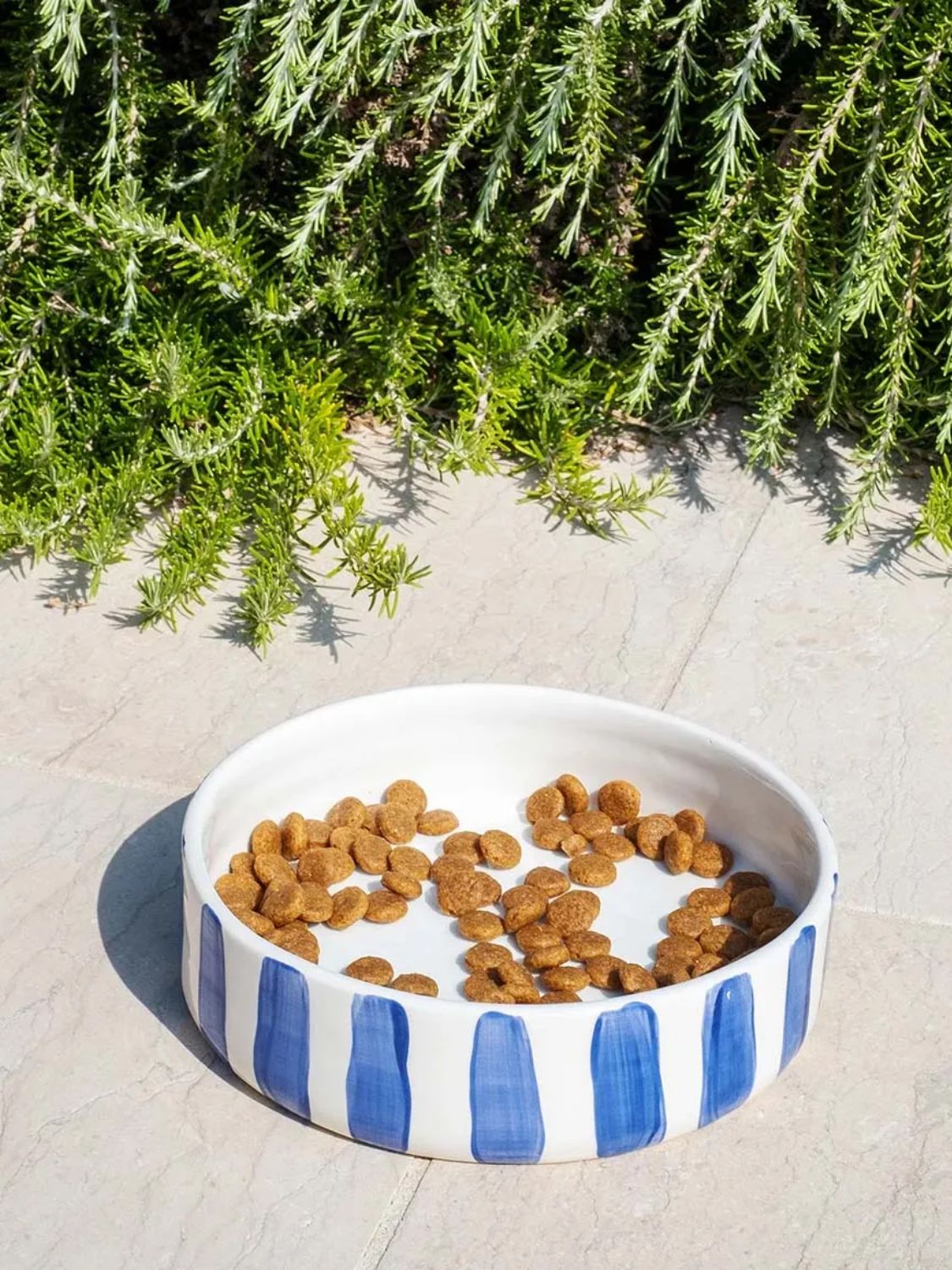 Μπολ Σκύλου Rhea Kalo Ceramic Dog Bowl Blue Stripes Large