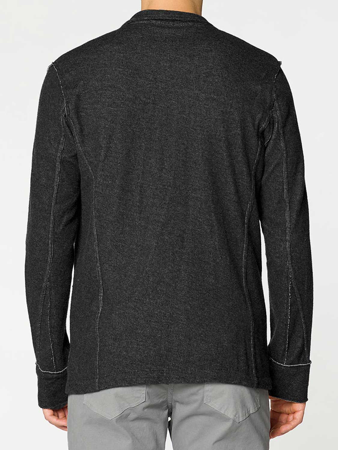 Slim-Fit Wool and Cotton Blend Unstructured Blazer Charcoal | D