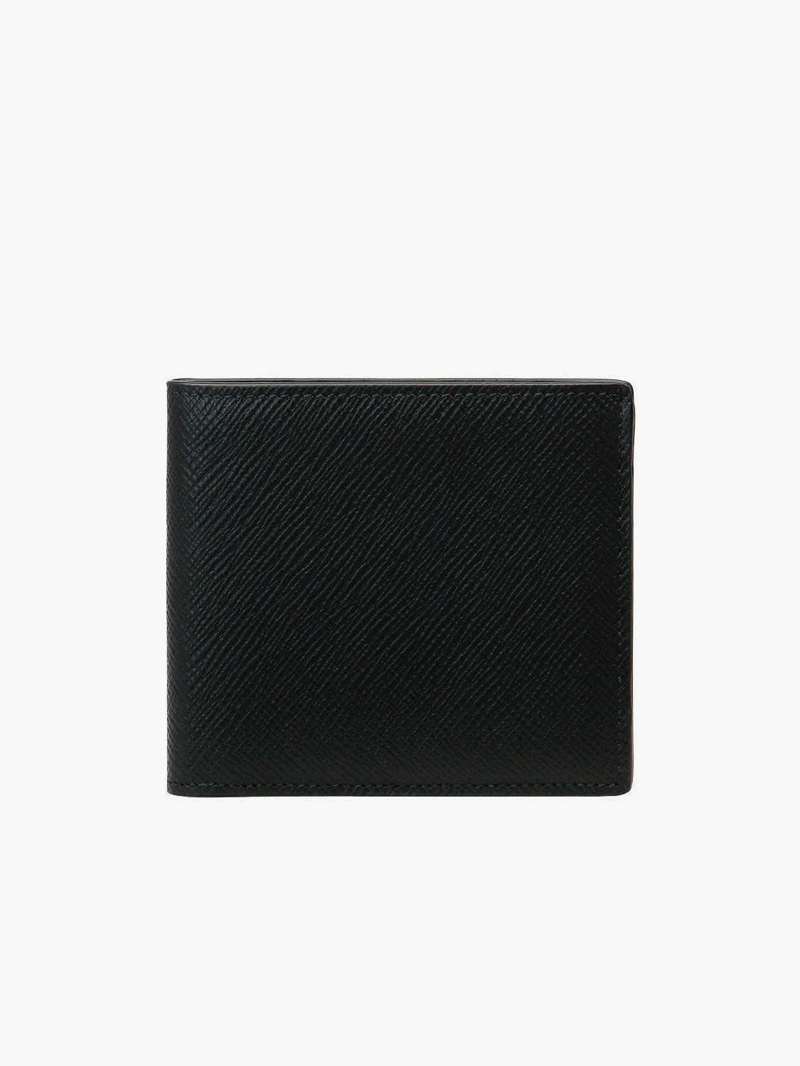 Smythson Panama Cross-Grain Leather Card Slot Wallet Black | A