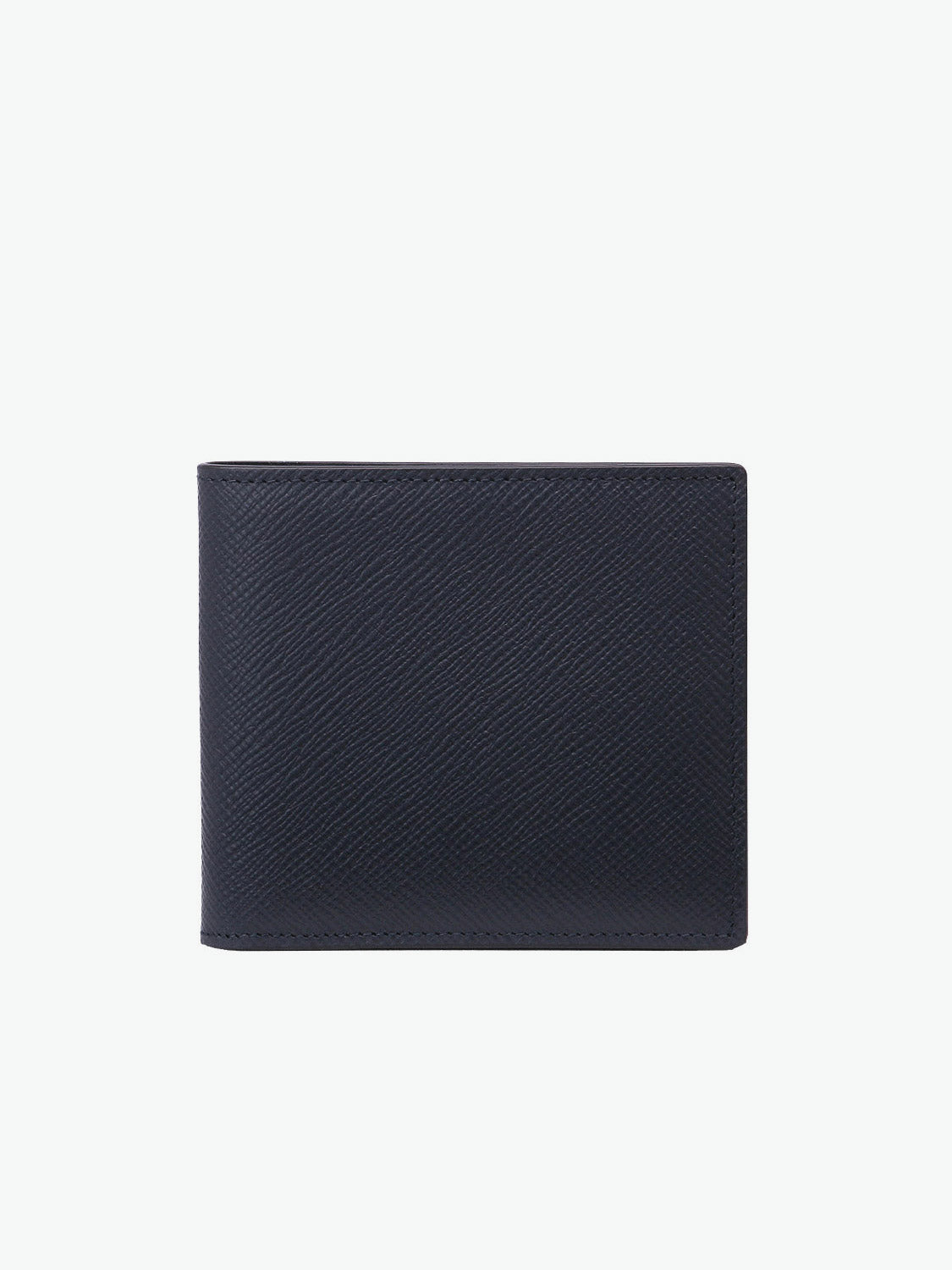 Smythson Panama Cross-Grain Leather Card Slot Wallet Navy | A