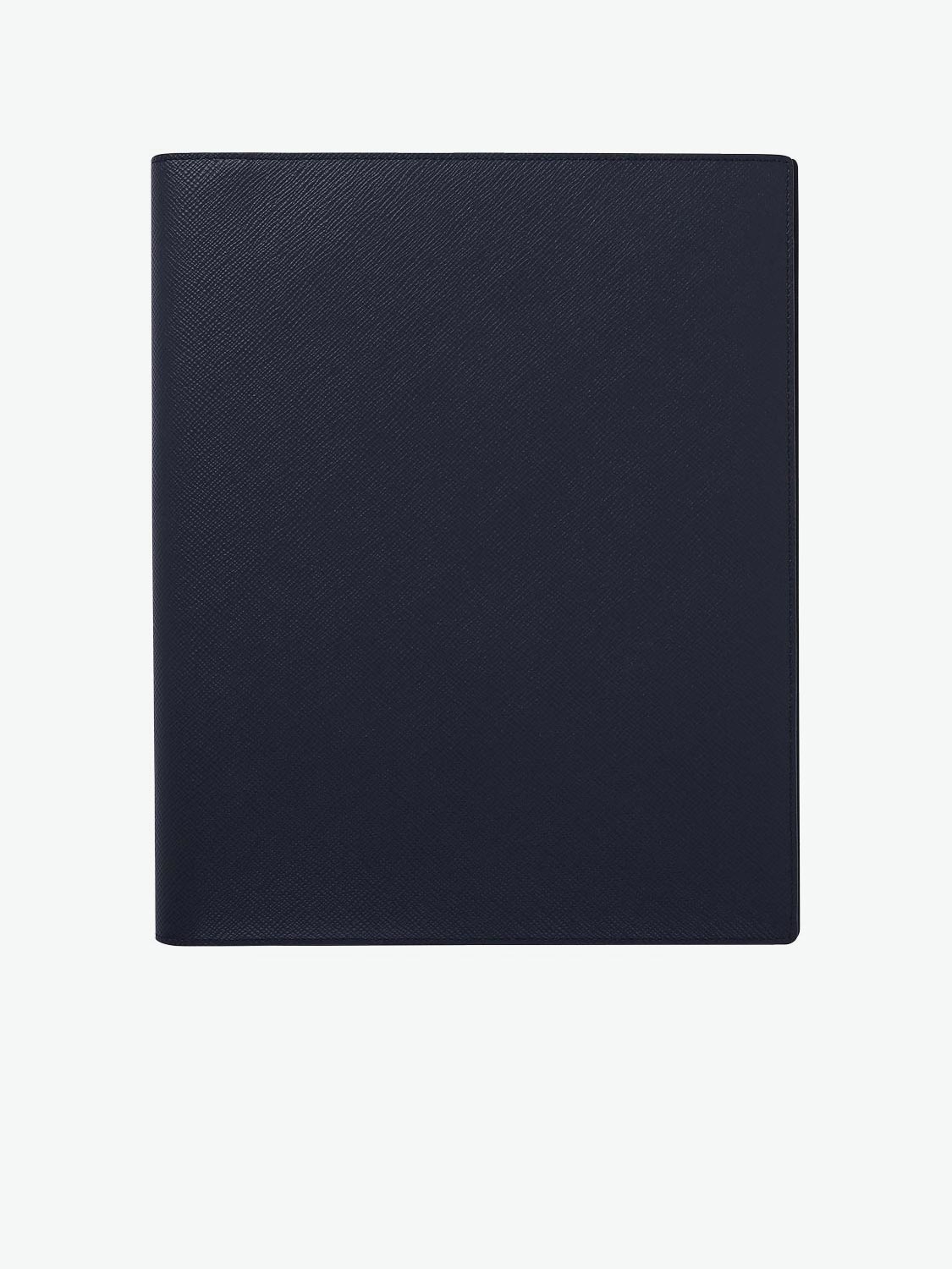 Smythson Panama Cross-Grain Leather A4 Writing Folder Navy | A