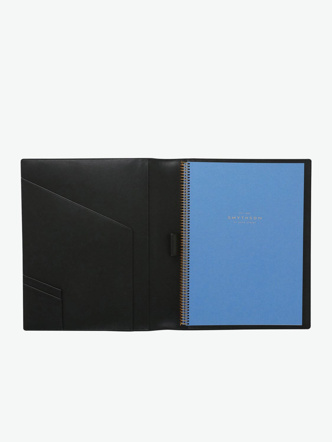 Smythson Panama Cross-Grain Leather A4 Writing Folder Navy | B