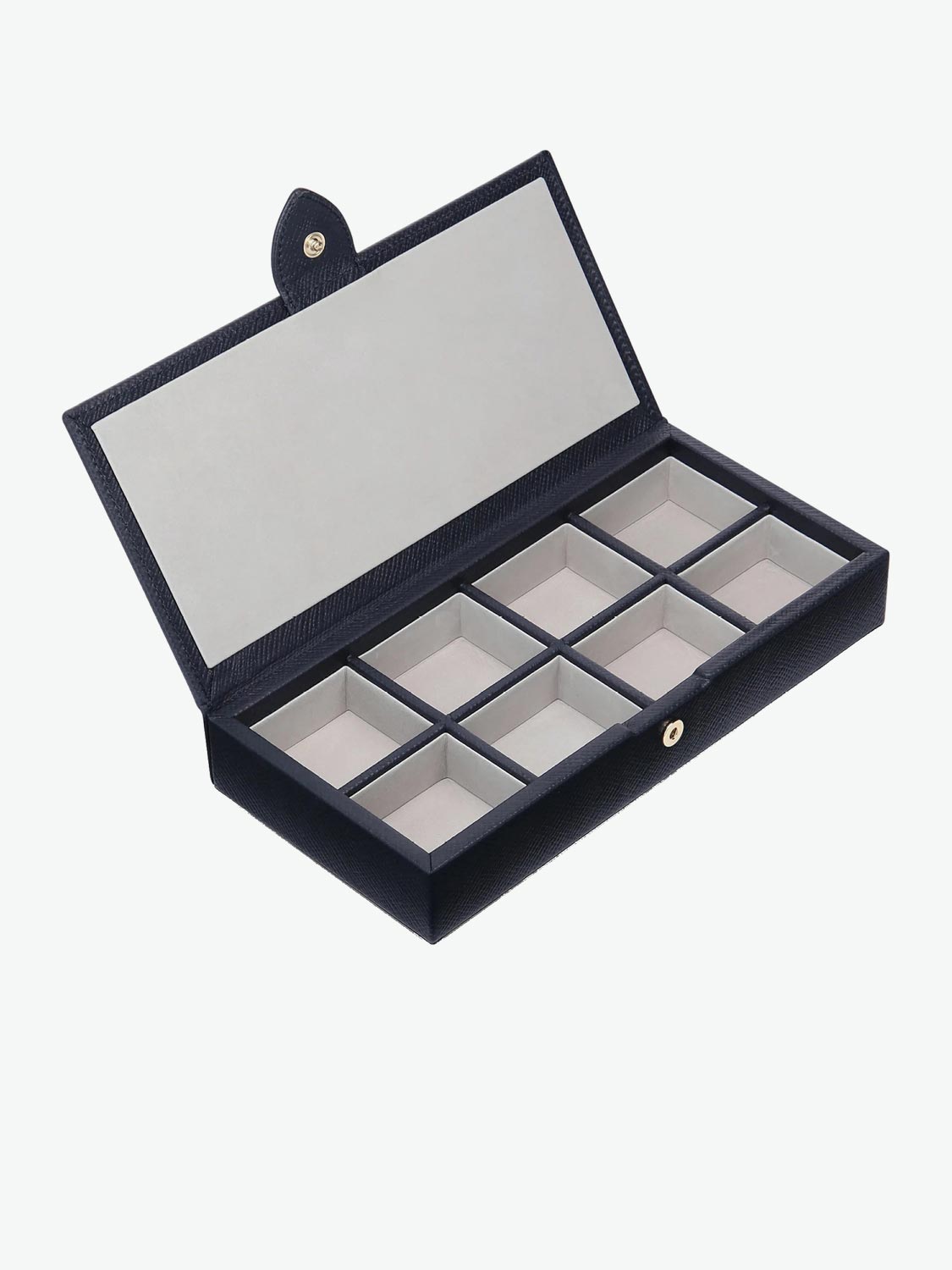 Panama Cross-Grain Cufflink Box Navy