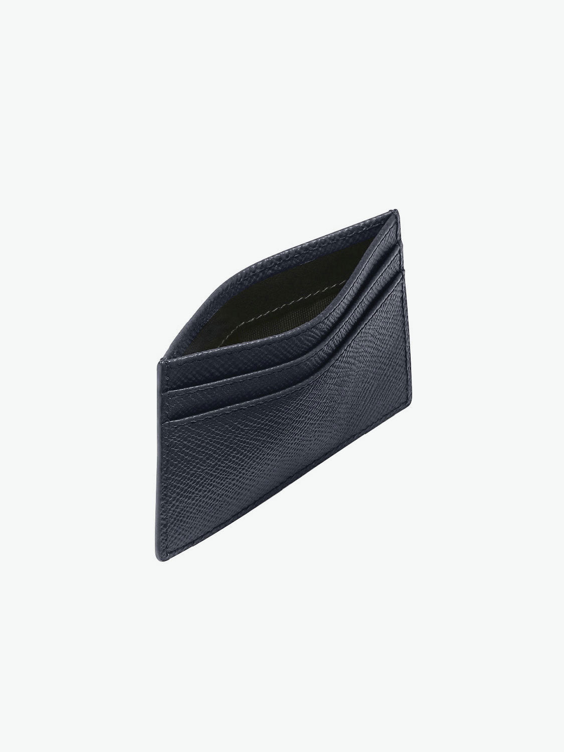Smythson Panama Cross-Grain Leather Card Holder Navy | B