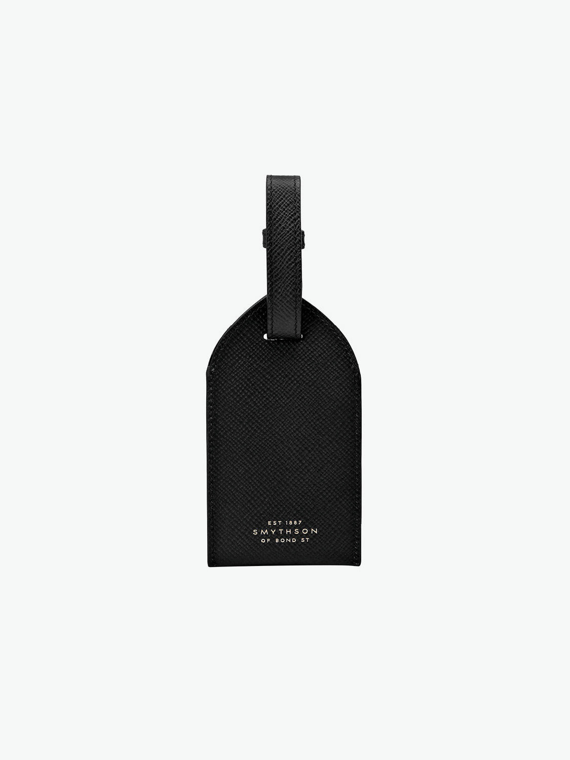 Smythson Panama Luggage Tag Black