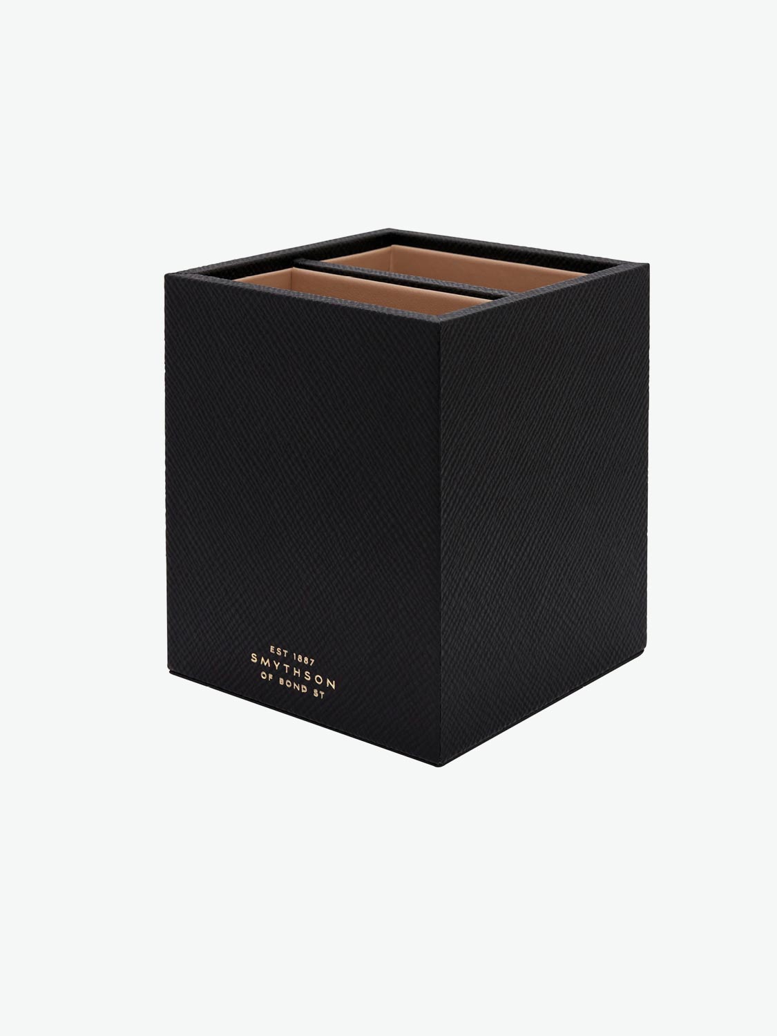 Smythson Pen Pot with Divider in Panama