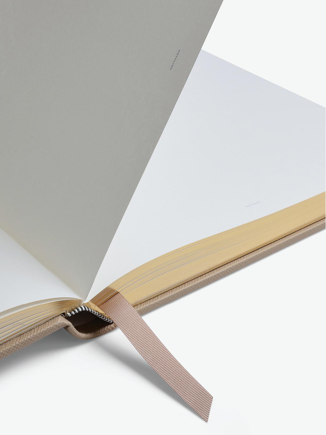 Visitors Book in Panama Gross Grain Leather Beige