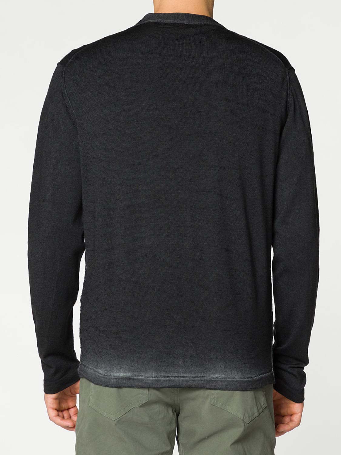 Oil Wash Virgin Wool Cardigan Black | C