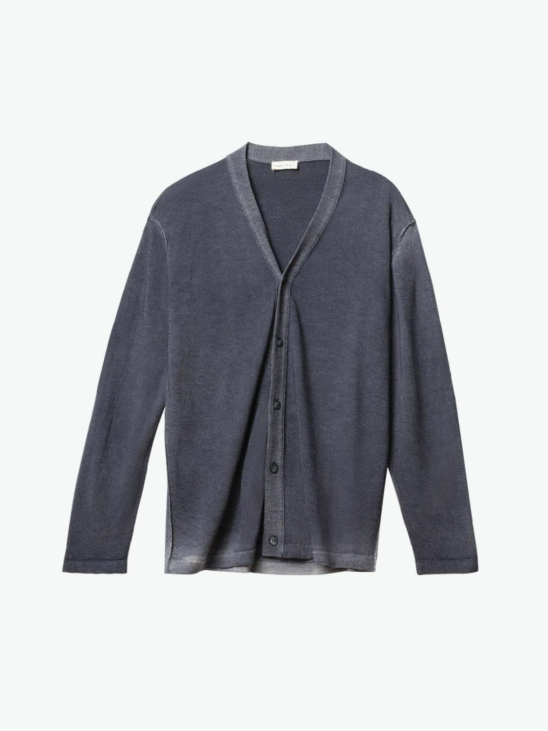 Oil Wash Virgin Wool Cardigan Grey | A