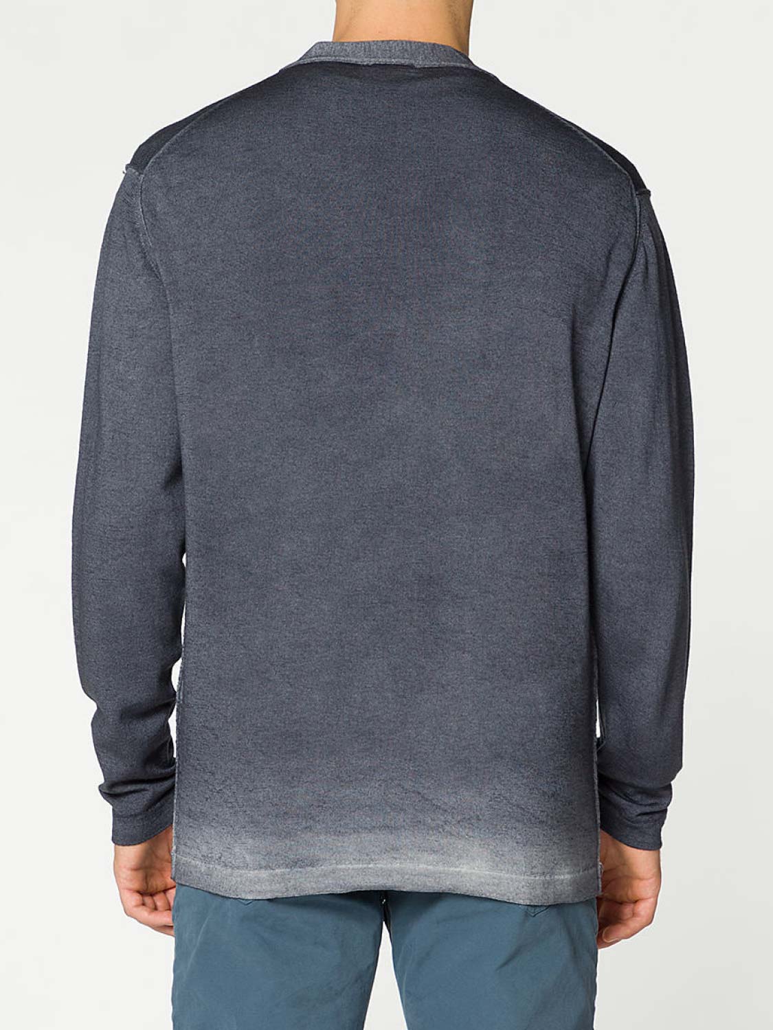 Oil Wash Virgin Wool Cardigan Grey | C