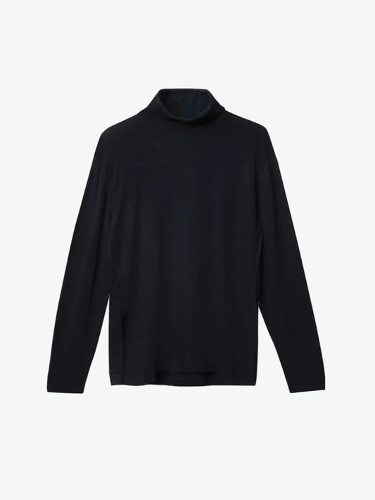 Wool Rollneck Sweater Navy Blue | A