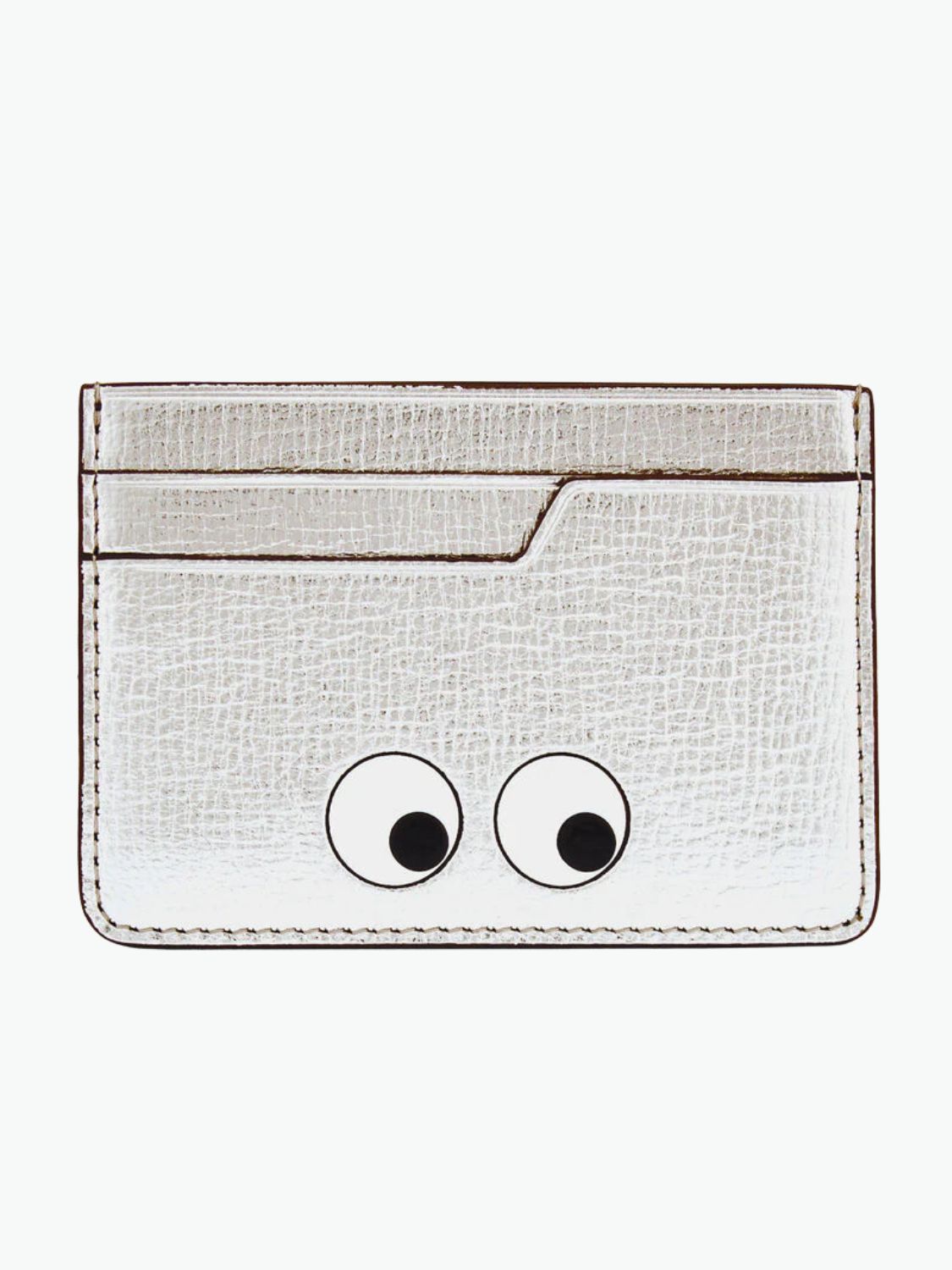 Anya Hindmarch Eyes Card Case Silver Metallic