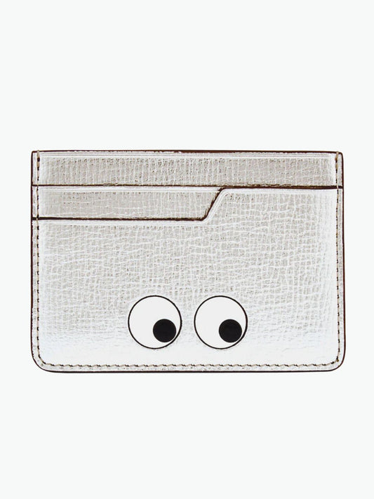 Anya Hindmarch Eyes Card Case Silver Metallic