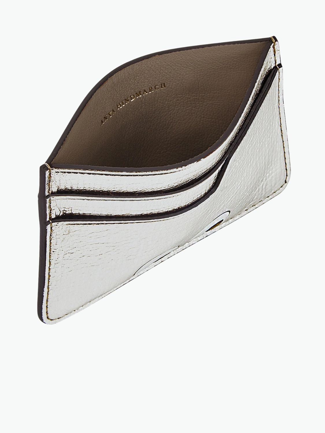 Anya Hindmarch Eyes Card Case Silver Metallic