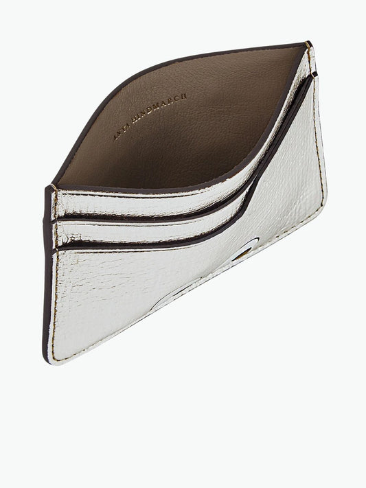 Anya Hindmarch Eyes Card Case Silver Metallic