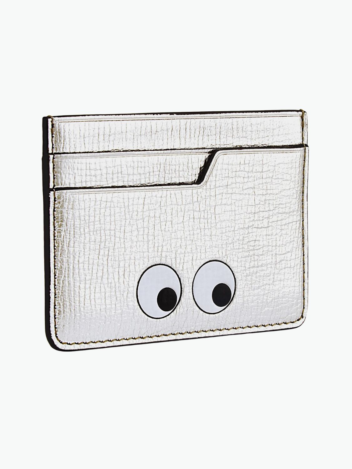 Anya Hindmarch Eyes Card Case Silver Metallic