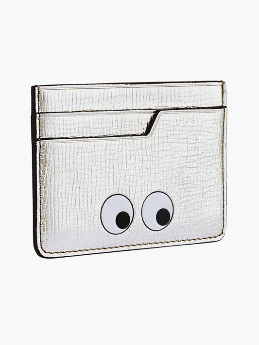 Anya Hindmarch Eyes Card Case Silver Metallic