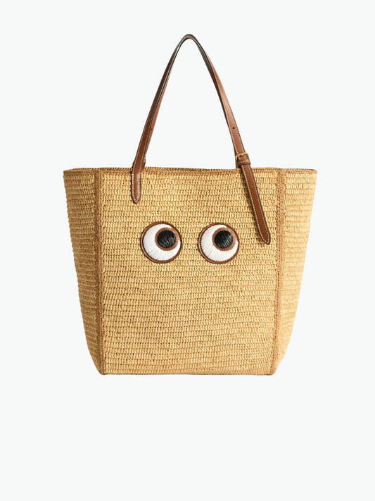 Τσάντα Tote Anya Hindmarch Raffia Eyes Tote