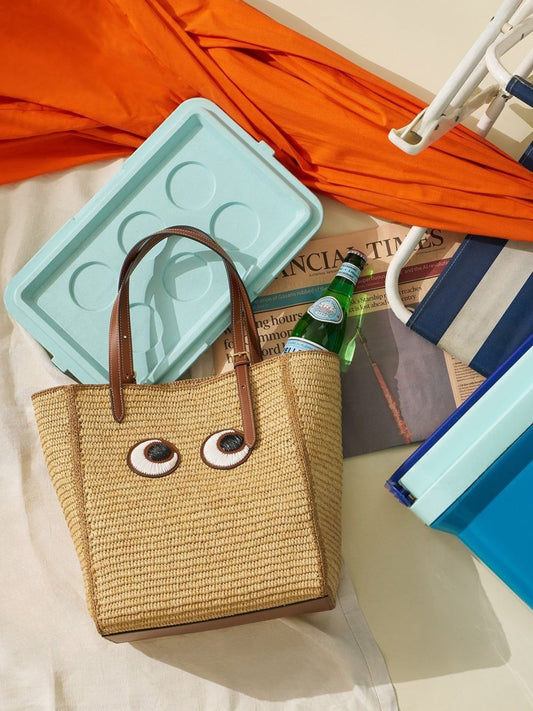 Τσάντα Tote Anya Hindmarch Raffia Eyes Tote