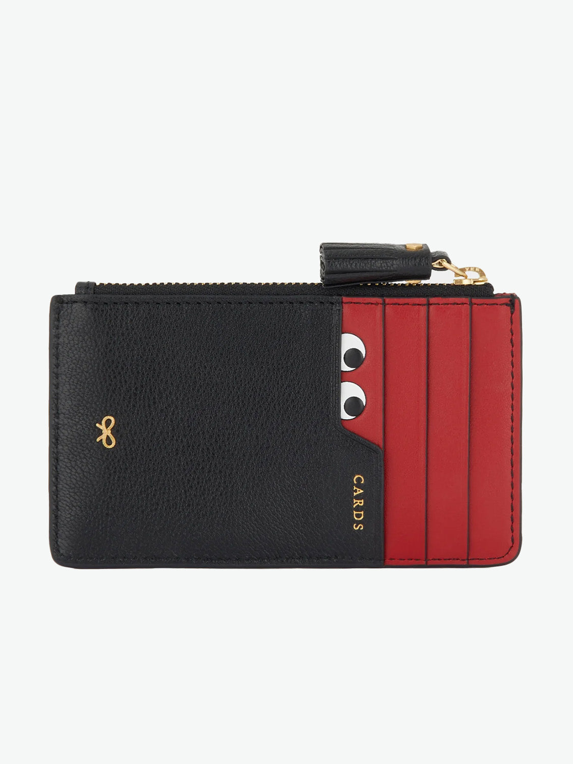 Anya Hindmarch Peeping Eyes Zip Card Case Black
