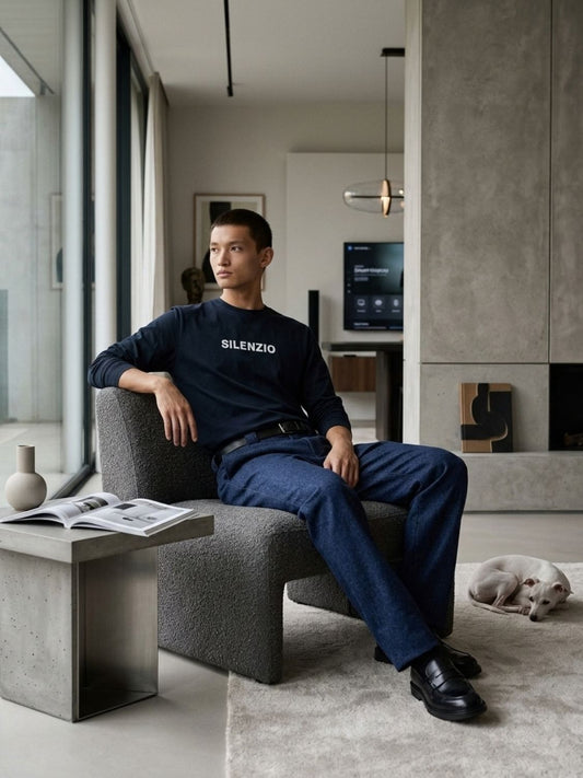 Aspesi Silenzio Long Sleeved T-Shirt Navy