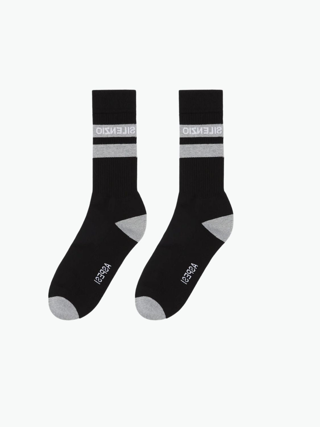 Aspesi Silenzio Socks Grey Stripes Black