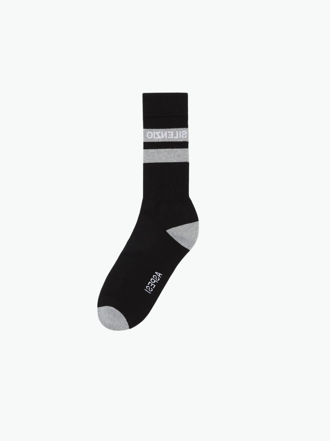 Aspesi Silenzio Socks Grey Stripes Black