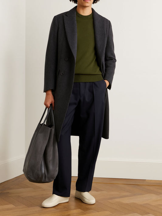 Aspesi Wool Crew Neck Sweater Military