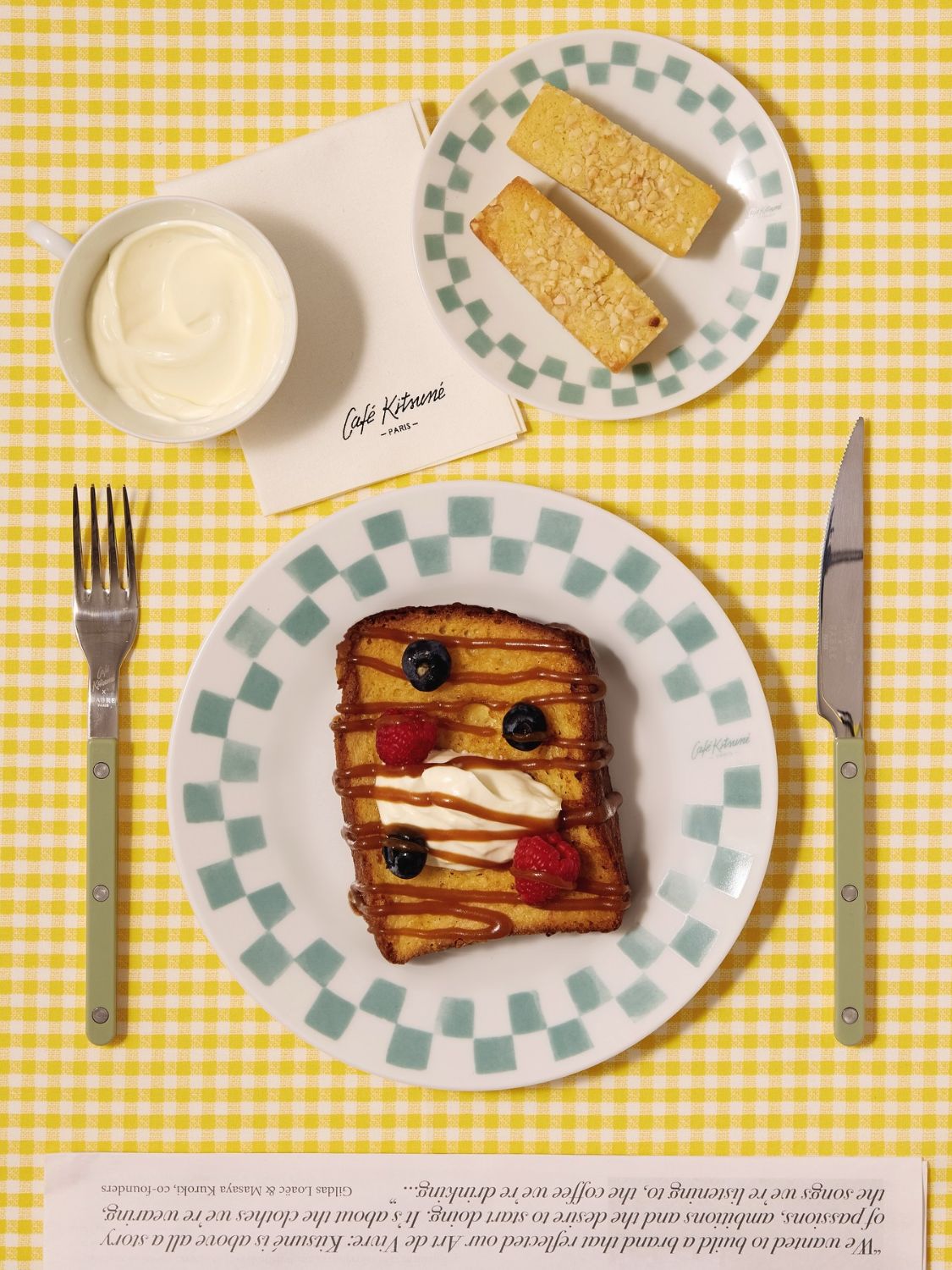 Maison Kitsune Cafe Kitsune Checkerboard Porcelain Dessert Plate